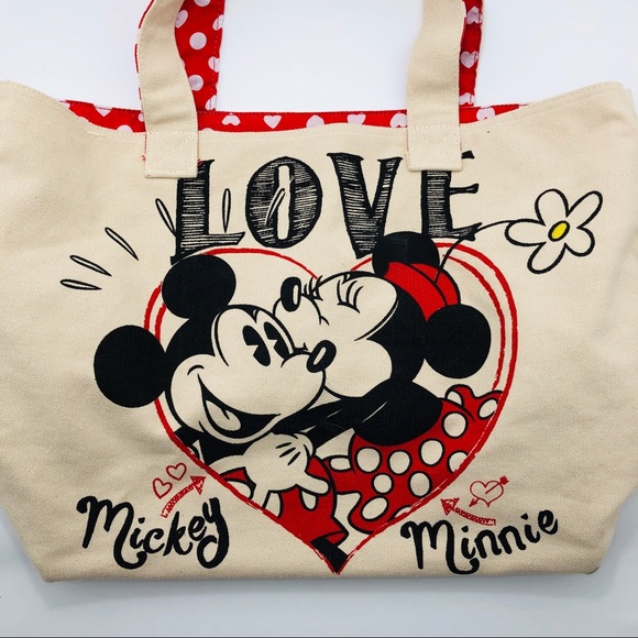 Disney Handbags - Disney Mickey & Minnie forever love canvas tote